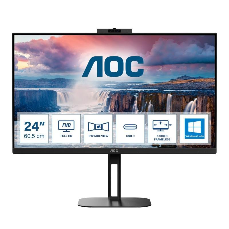 AOC V5 24V5CW/BK écran plat de PC 60,5 cm (23.8") 1920 x 1080 pixels Full HD LED Noir
