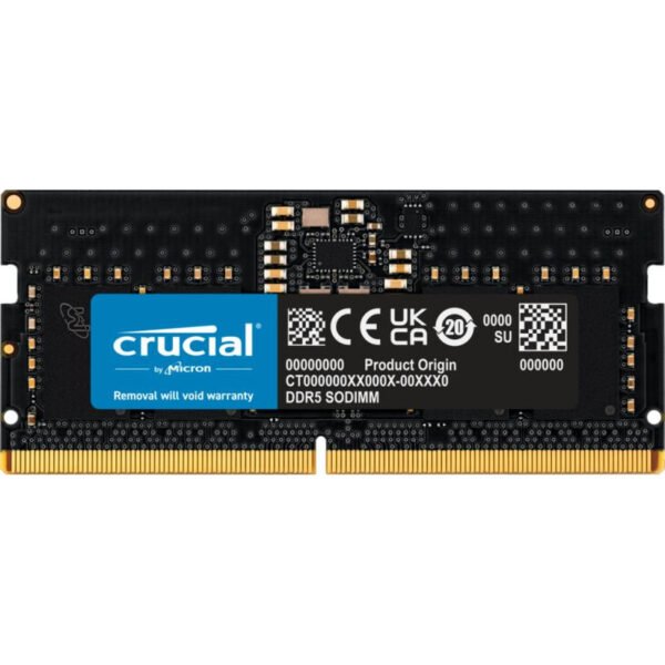 Crucial - DDR5 - module - 8 Go - SO DIMM 262 broches - 4800 MHz / PC5-38400 - mémoire sans tampon