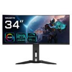 GIGABYTE Moniteur de jeu courbé OLED WQHD MO34WQC 34” – 3440×1440(WQHD), 175Hz, 0.03ms, KVM, 250 cd/m2, FreeSync Premium Pro,