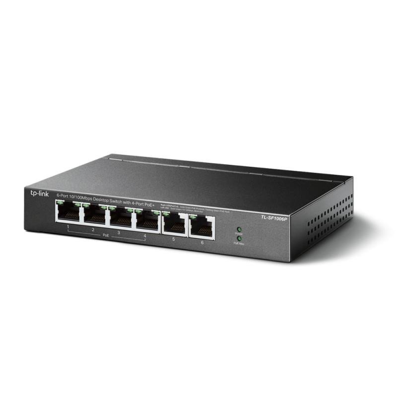 TP-LINK TL-SF1006P - Switch de bureau 6 ports 10/100 Mbps avec 4 ports PoE+