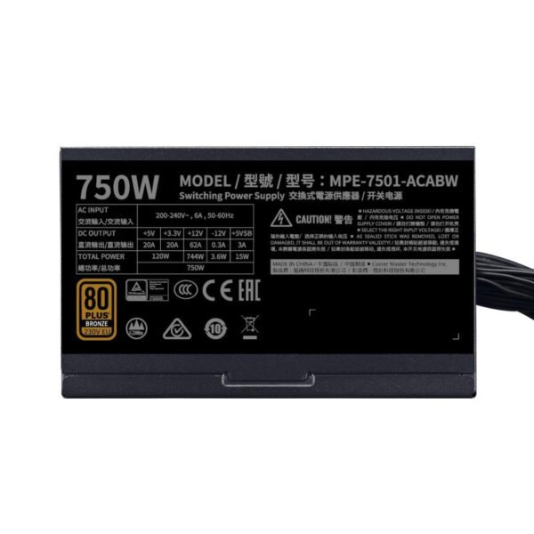 COOLER MASTER MWE 750W V2 - 80+ BRONZE - 750 WATTS – Image 3