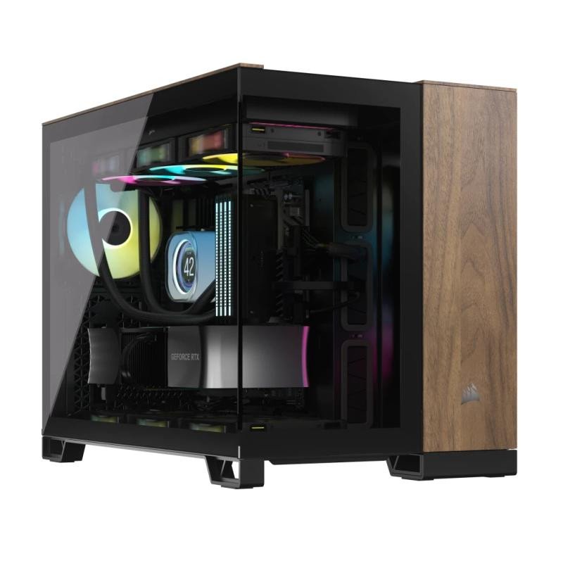 CORSAIR 2500X mATX PC Case, Black/Walnut