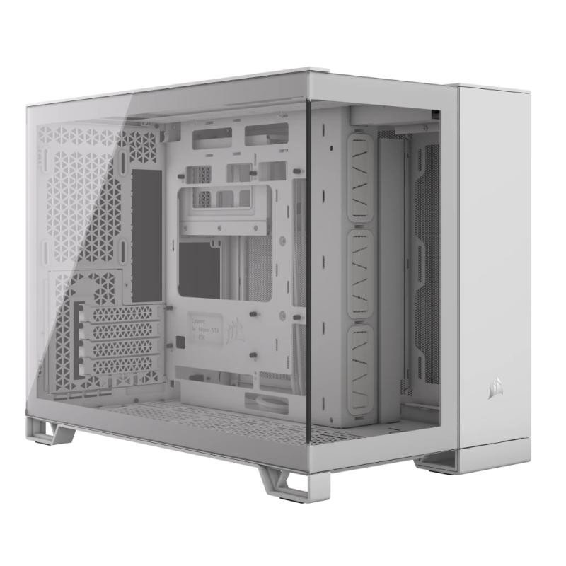 CORSAIR 2500X Micro ATX Dual Chamber PC Case - White – Image 4