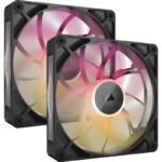 Corsair iCUE LINK RX140 MAX RGB Boitier PC Ventilateur 14 cm Noir 2 pièce(s)