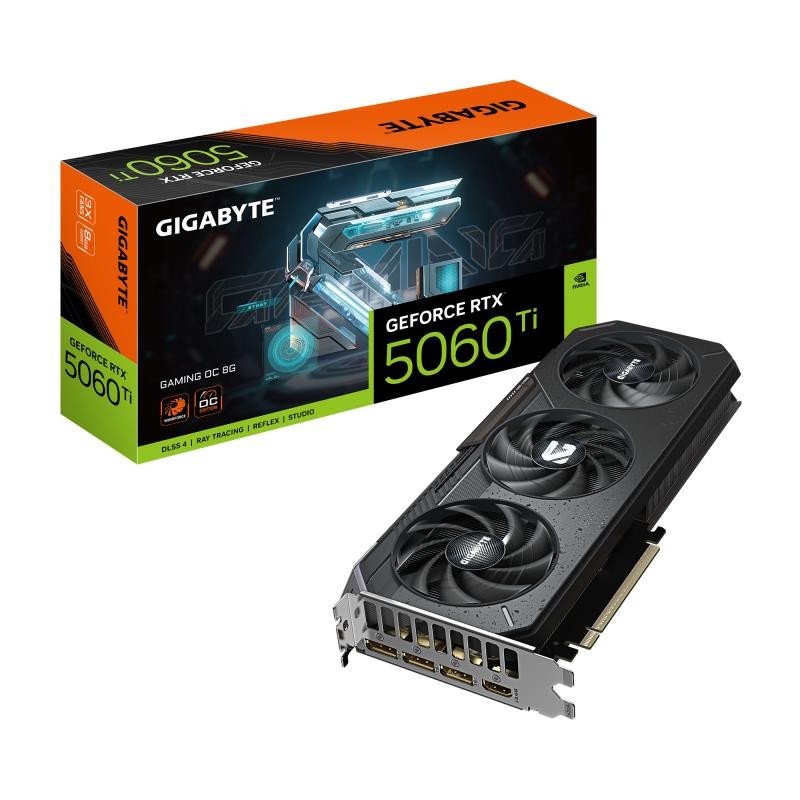 GIGABYTE GeForce RTX 5060 Ti GAMING OC 8G Carte Graphique ? 8 Go GDDR7, 128 bits, PCI-E 5.0, 2647 MHz Fréquence du processeur, 3 x DisplayPort, 1 x HDMI, GV-N506TGAMING OC-8GD
