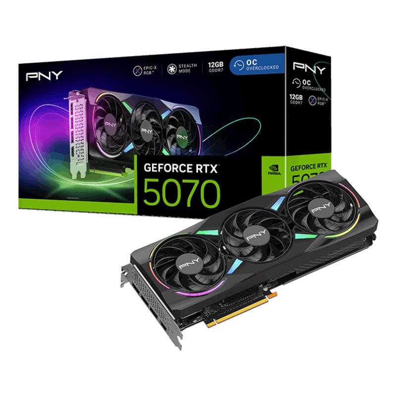 PNY GeForce RTX 5070 12GB ARGB Overclocked Triple Fan – Image 10