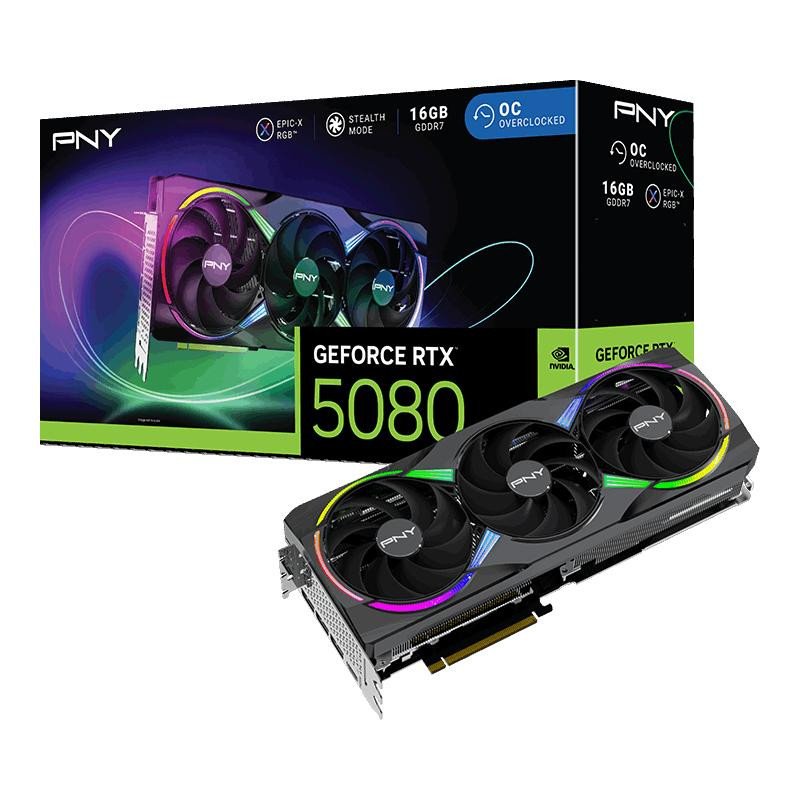 VGA PNY GeForce RTX 5080 16GB ARGB Overclocked Triple Fan – Image 9