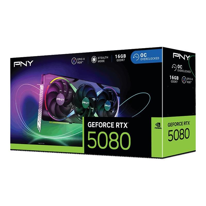 VGA PNY GeForce RTX 5080 16GB ARGB Overclocked Triple Fan – Image 10