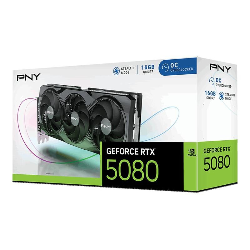 VGA PNY GeForce RTX 5080 16GB Overclocked Triple Fan – Image 10