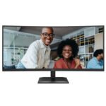 AOC E4 CU34E4CV écran plat de PC 86,4 cm (34″) 3440 x 1440 pixels UltraWide Quad HD LCD Noir