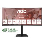 AOC E4 CU34E4CV écran plat de PC 86,4 cm (34″) 3440 x 1440 pixels UltraWide Quad HD LCD Noir