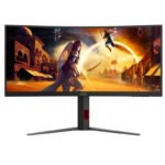 AOC G4 CU34G4 écran plat de PC 86,4 cm (34&Prime;) 3440 x 1440 pixels Wide Quad HD LED Noir, Rouge