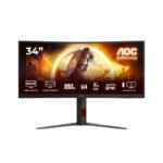 AOC G4 CU34G4 écran plat de PC 86,4 cm (34&Prime;) 3440 x 1440 pixels Wide Quad HD LED Noir, Rouge