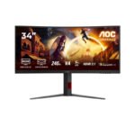 AOC G4 CU34G4Z écran plat de PC 86,4 cm (34&Prime;) 3440 x 1440 pixels Wide Quad HD LED Noir, Rouge