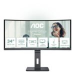 AOC CU34P3CV écran plat de PC 86,4 cm (34″) 3440 x 1440 pixels UltraWide Quad HD LED Noir