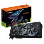 GIGABYTE AORUS GeForce RTX 5070 Ti MASTER 16G Carte Graphique – 16 Go GDDR7, 256 bits, PCI-E 5.0, 2670 MHz Core Clock, 3 x DP 2.1a, 1 x HDMI 2.1b, NVIDIA DLSS 4, GV-N507TAORUS M-16GD