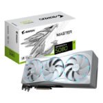 GIGABYTE AORUS GeForce RTX 5080 MASTER ICE 16G Carte Graphique – 16 Go GDDR7, 256 bits, PCI-E 5.0, 2805MHz Core Clock, 3 x DP 2.1a, 1 x HDMI 2.1b, NVIDIA DLSS 4, GV-N5080AORUSM ICE-16GD