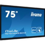 iiyama PROLITE TE7514MIS-B2AG Écran plat de signalisation numérique 190,5 cm (75&Prime;) LCD Wifi 435 cd/m² 4K Ultra HD Noir Écran tactile Intégré dans le processeur Android 24/7