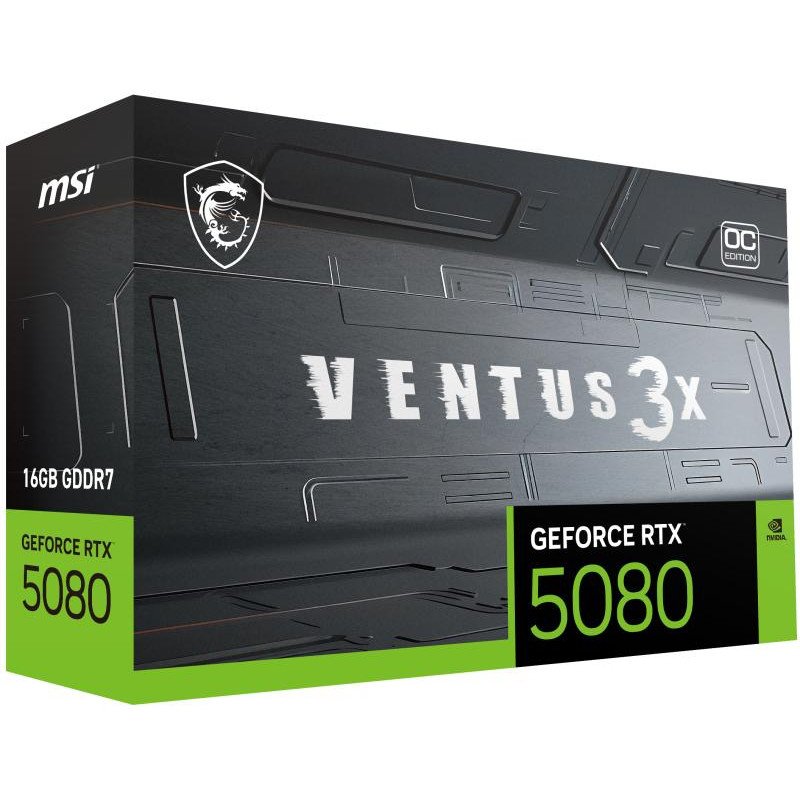 MSI VENTUS GEFORCE RTX 5080 16G 3X OC PLUS carte graphique NVIDIA 16 Go GDDR7 – Image 2