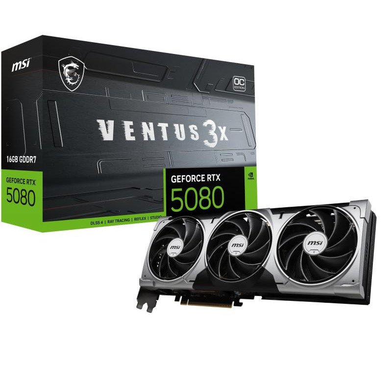 MSI VENTUS GeForce RTX5080 16G 3X OC NVIDIA GeForce RTX 5080 16 Go GDDR7