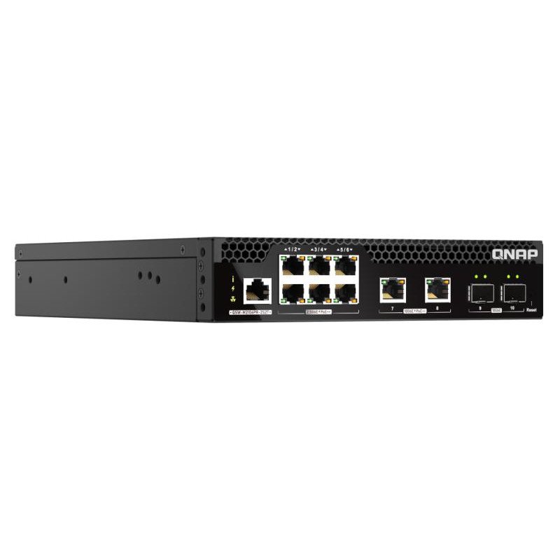 QNAP QSW-M2106PR-2S2T commutateur réseau Géré L2 10G Ethernet (100/1000/10000) Connexion Ethernet, supportant l'alimentation via ce port (PoE) 1U Noir – Image 4