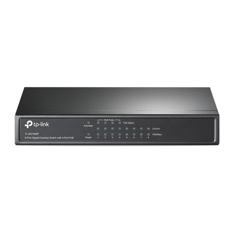 TP-Link TL-SG1008P Géré Gigabit Ethernet (10/100/1000) Connexion Ethernet, supportant l'alimentation via ce port (PoE) Gris – Image 2
