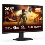 AOC G4 Q27G41ZDF écran plat de PC 67,3 cm (26.5&Prime;) 2560 x 1440 pixels Quad HD QD-OLED Noir, Rouge