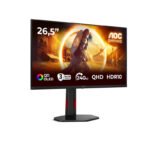AOC G4 Q27G4ZDR écran plat de PC 67,3 cm (26.5&Prime;) 2560 x 1440 pixels Quad HD QD-OLED Noir, Rouge