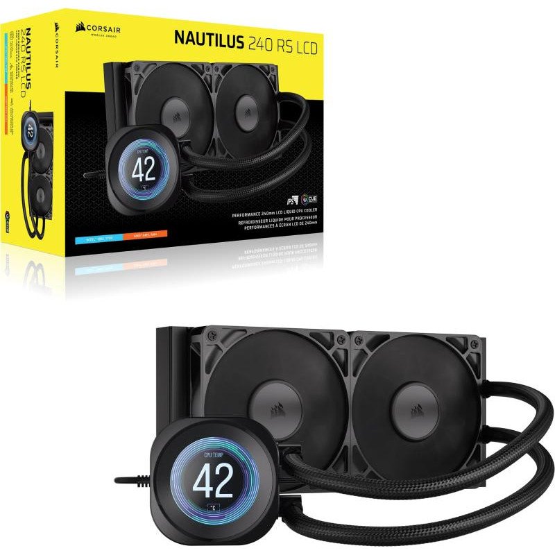 Corsair Nautilus 240 RS LCD Processeur Refroidisseur de liquide tout-en-un 12 cm Noir 1 pièce(s)