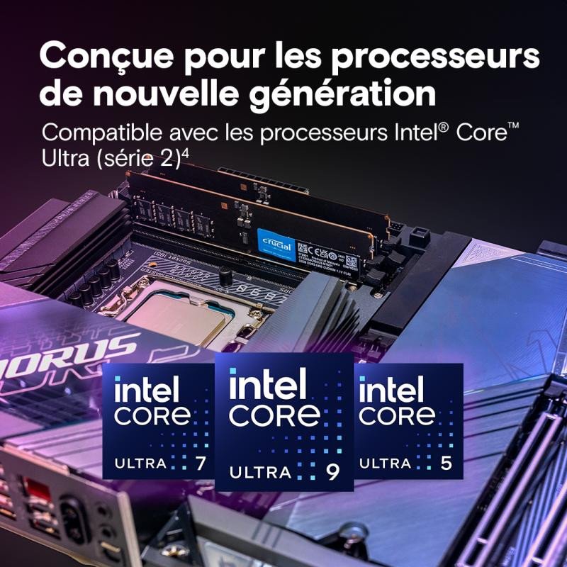 Crucial CT16G64C52CU5 module de mémoire 16 Go 1 x 16 Go DDR5 6400 MT/s 288-pin DIMM – Image 3