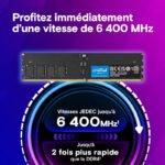 Crucial CT2K32G64C52CU5 module de mémoire 64 Go 2 x 32 Go DDR5 6400 MT/s 288-pin DIMM