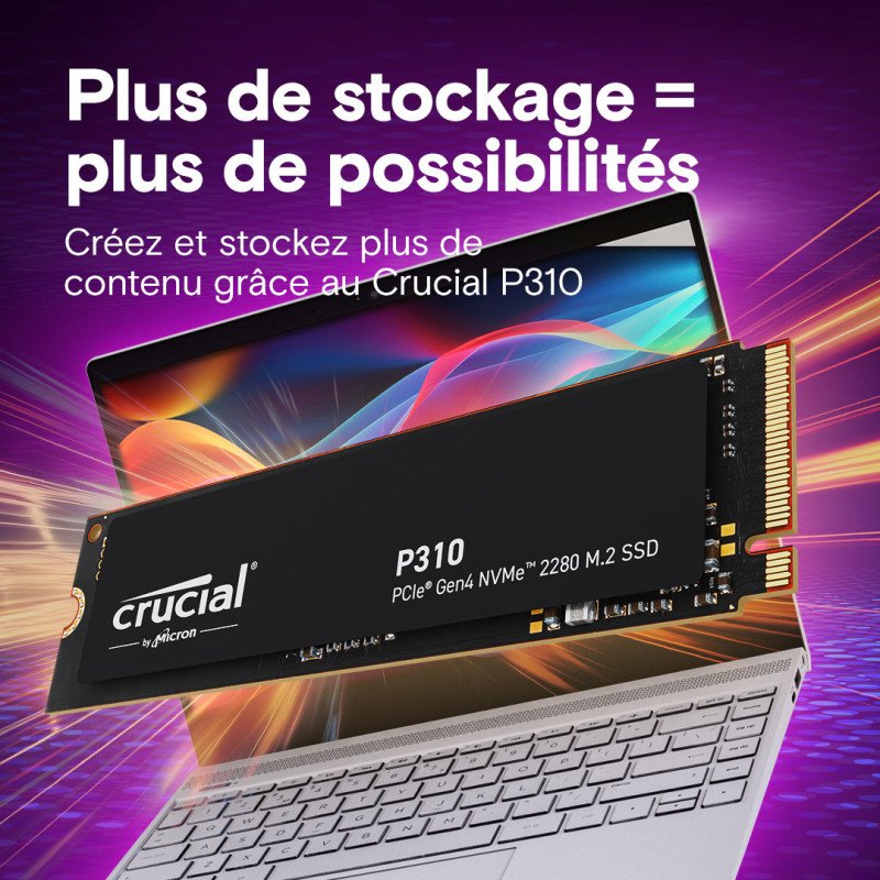 CRUCIAL P310 2TB PCIe Gen4 NVMe M.2 SSDD (Tray) – Image 2