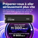 CRUCIAL P510 1TB PCIe Gen5 NVMe 2280 M.2 SSD with heatsink