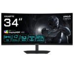 GIGABYTE G34WQC2 Moniteur Gaming Incurvé 34? WQHD – 3440 x 1440, 1500R, 200Hz, 1ms, 450 cd/m², AMD FreeSync Premium, DisplayHDR 400, HDMI 2.0, Displayport 1.4
