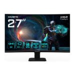 GIGABYTE GS27QCA 27&Prime; Moniteur Gaming Incurvé QHD – 2560 x 1440, 180Hz, 1ms, 250 cd/m², FreeSync, HDR Ready, HDMI 2.0, DisplayPort 1.4