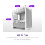 NZXT H3 Flow (2025) micro-ATX Mid-tower Case – All White Color